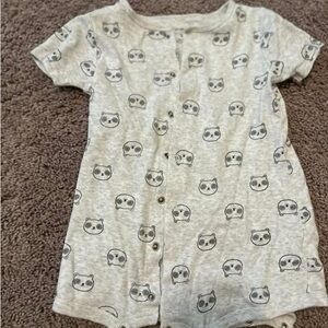 Carter's Light Gray Animal Face Romper